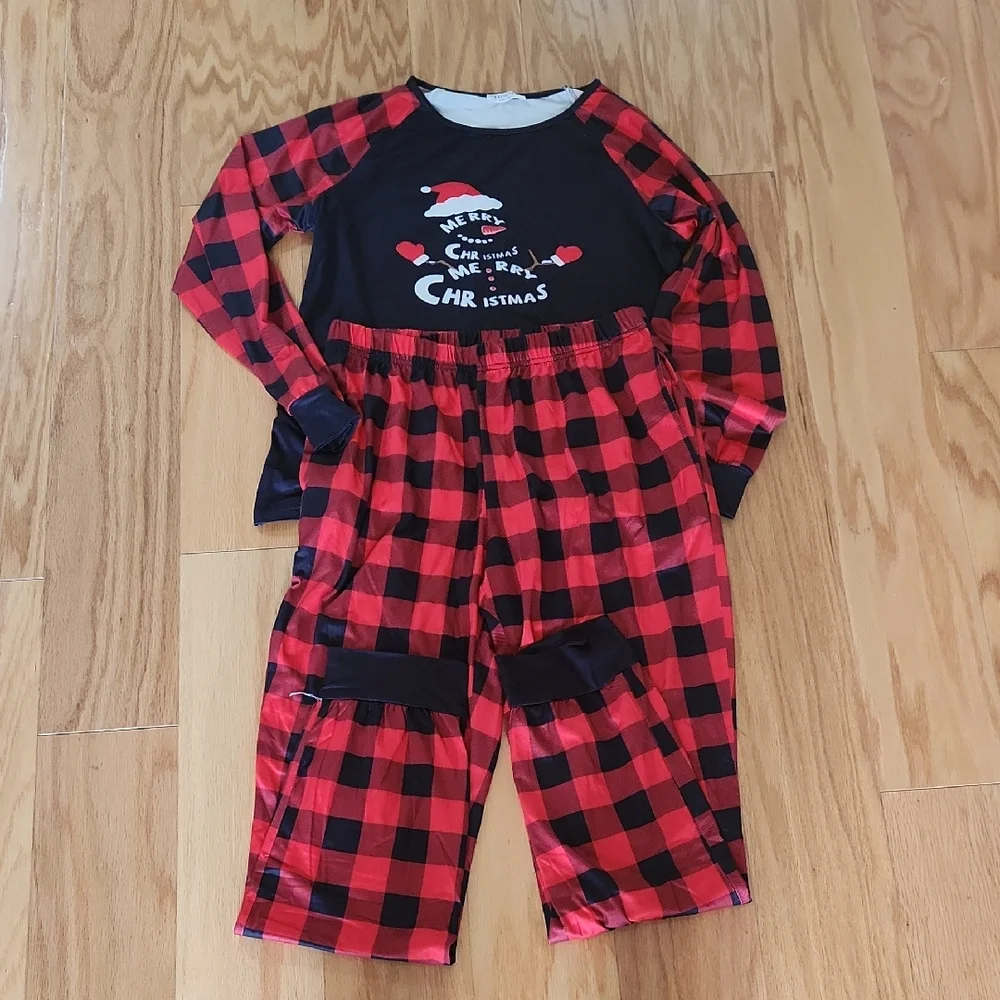Ekouaer Christmas Pajamas Long Sleeve Matching Sets with Plaid Pants Medium